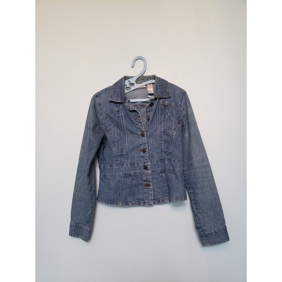 bill blass Jackets & Blazers - Vtg 90s Bill Blass Womens Petite PS Denim Blazer Jacket Metal Button Front